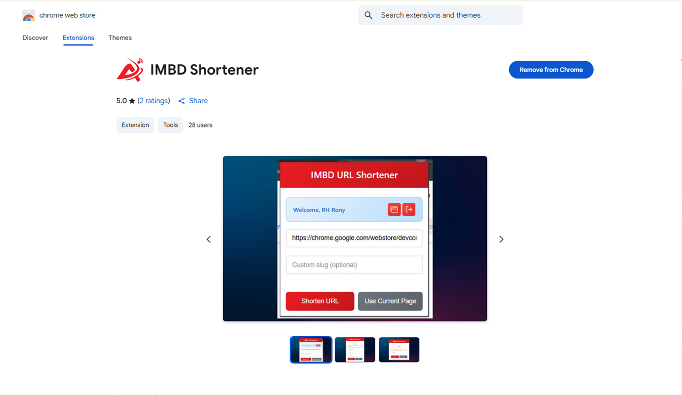 Concerns & Products IMBD URL Shortner